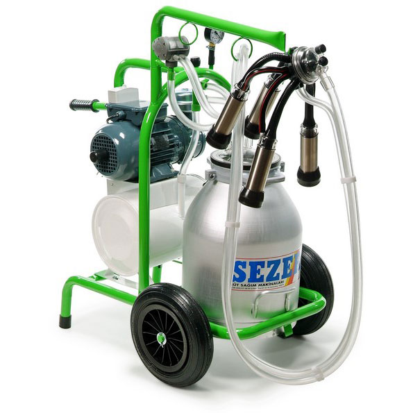 SEZER MİLKKAR 1 Seyyar Süt Sağım Makinesi – Aluminyum Güğümlü